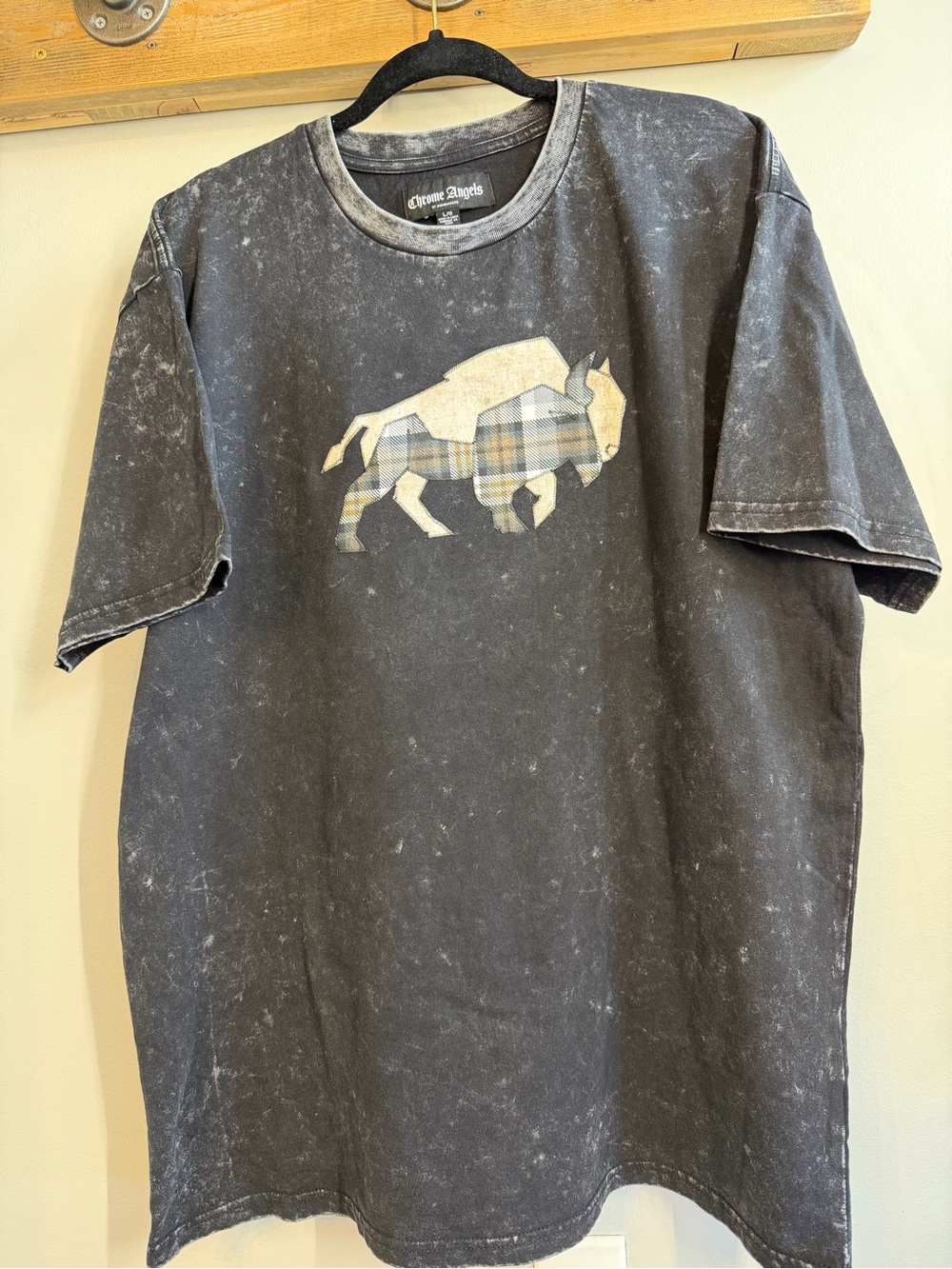 Custom handmade Black Washed Buffalo Graphic Tee